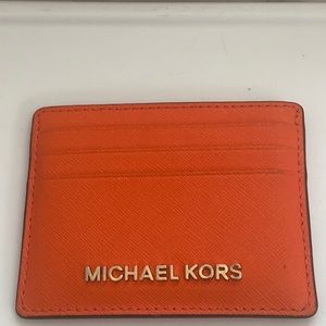 Orange Michael Kors Cardholder